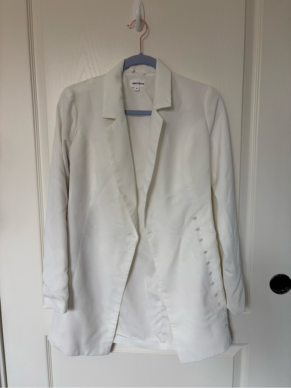 superdown White Open-Front Blazer